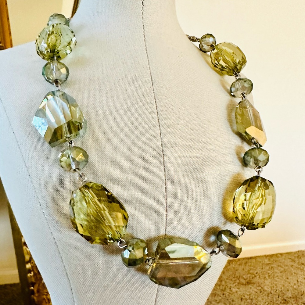 Gorgeous Green Crystal Statement Necklace